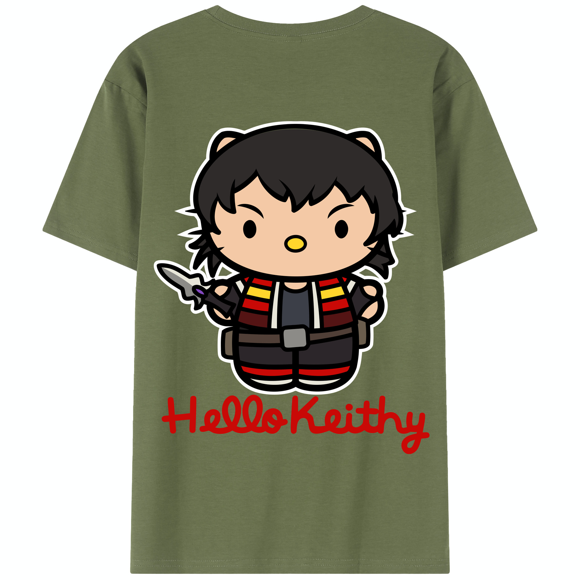 （画像用） Hello Kitty ハローキティ 綿100％半袖Tシャツ（背面プリント）
